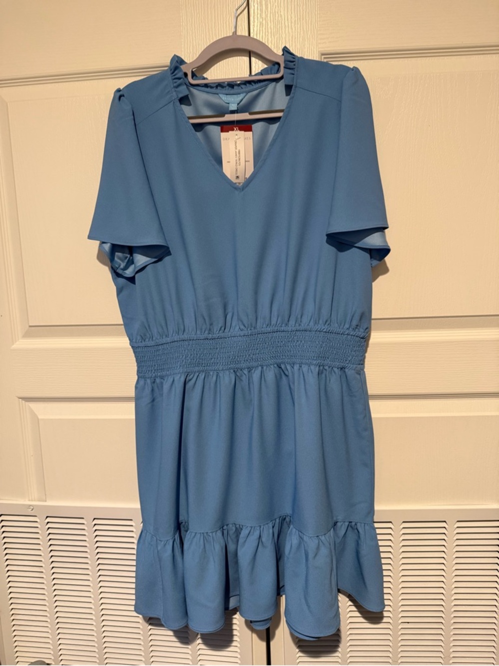 Draper James NWT Women’s Tiered Mini Dress Light Blue Size XL